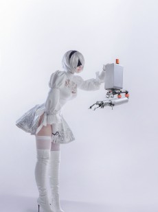  国外美女SayaTheFox - 2B White Dress